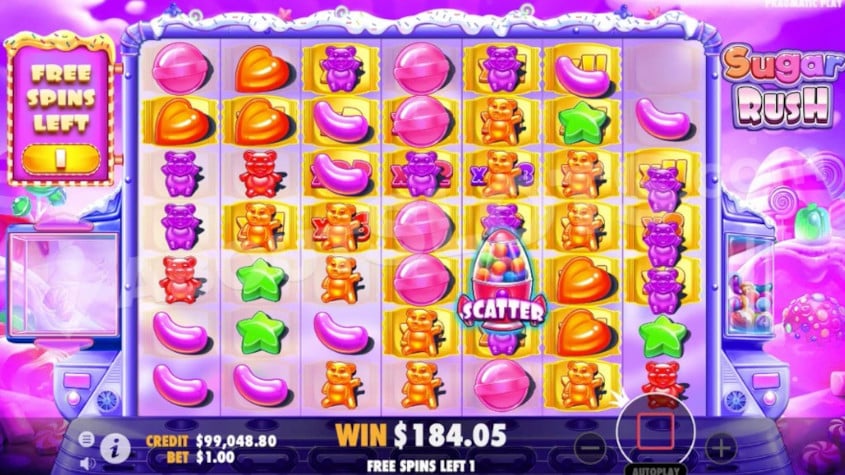 Sugar Rush Slot interface